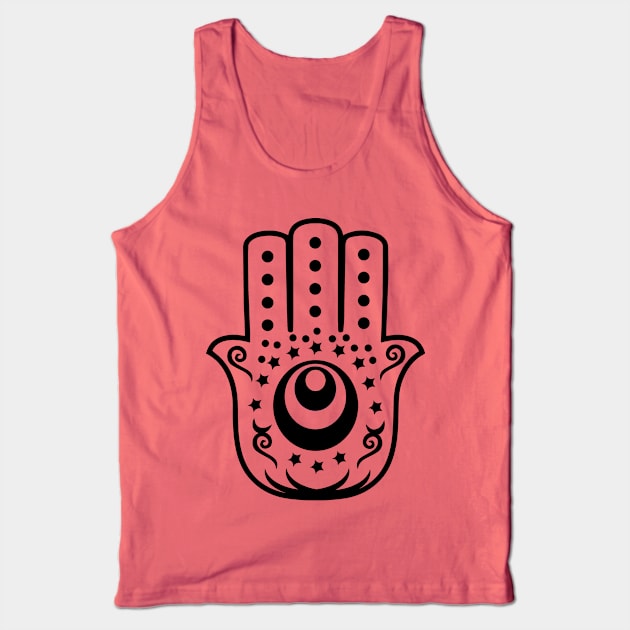 Hamsa Hand Evil Eye Tank Top by livania